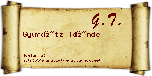 Gyurátz Tünde névjegykártya